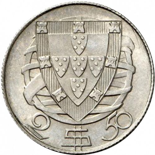 2,50 Escudos Reverse Image minted in PORTUGAL in 1933 (1910-01 - República)  - The Coin Database