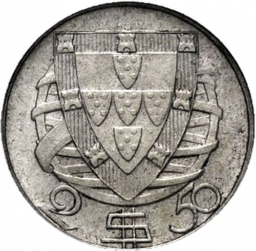 2,50 Escudos Reverse Image minted in PORTUGAL in 1937 (1910-01 - República)  - The Coin Database