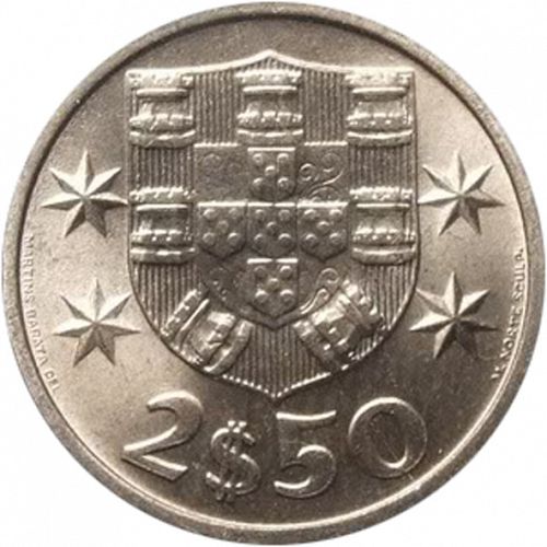 2,50 Escudos Reverse Image minted in PORTUGAL in 1963 (1910-01 - República)  - The Coin Database