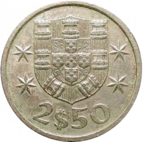 2,50 Escudos Reverse Image minted in PORTUGAL in 1979 (1910-01 - República)  - The Coin Database