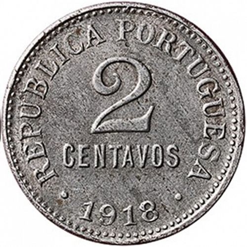 2 Centavos Reverse Image minted in PORTUGAL in 1918 (1910-01 - República)  - The Coin Database