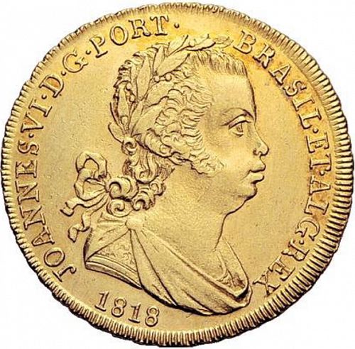 3200 Réis ( Meia Peça ) Obverse Image minted in PORTUGAL in 1818 (1816-26 - Joâo VI)  - The Coin Database