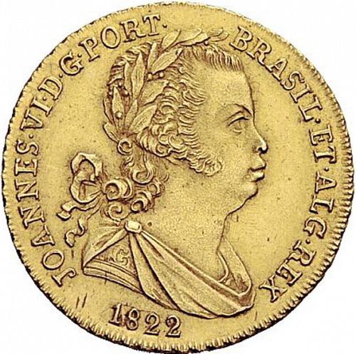 3200 Réis ( Meia Peça ) Obverse Image minted in PORTUGAL in 1822 (1816-26 - Joâo VI)  - The Coin Database