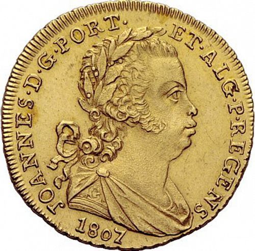 3200 Réis ( Meia Peça ) Obverse Image minted in PORTUGAL in 1807 (1799-16 - Joâo <small>- Príncipe Regente</small>)  - The Coin Database