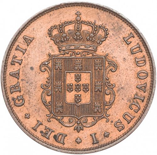 3 Réis Obverse Image minted in PORTUGAL in 1868 (1861-89 - Luis I)  - The Coin Database