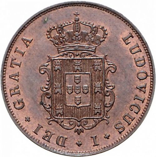 3 Réis Obverse Image minted in PORTUGAL in 1874 (1861-89 - Luis I)  - The Coin Database