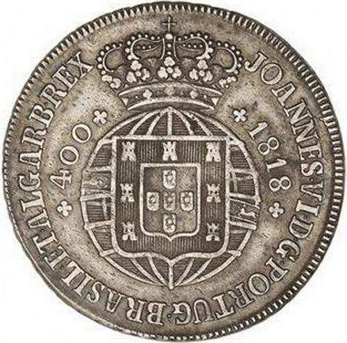 480 Réis ( Cruzado Novo ) Obverse Image minted in PORTUGAL in 1818 (1816-26 - Joâo VI)  - The Coin Database