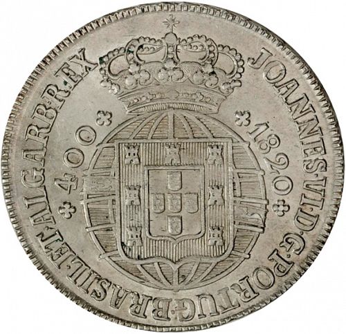 480 Réis ( Cruzado Novo ) Obverse Image minted in PORTUGAL in 1820 (1816-26 - Joâo VI)  - The Coin Database