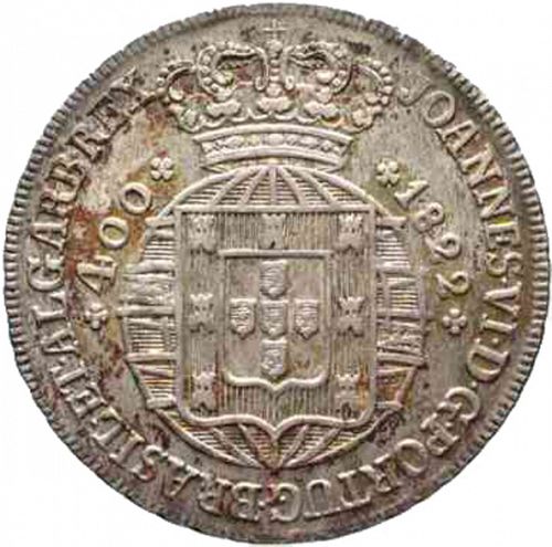 480 Réis ( Cruzado Novo ) Obverse Image minted in PORTUGAL in 1822 (1816-26 - Joâo VI)  - The Coin Database