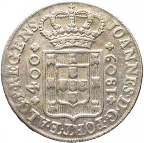 480 Réis ( Cruzado Novo ) Obverse Image minted in PORTUGAL in 1809 (1799-16 - Joâo <small>- Príncipe Regente</small>)  - The Coin Database