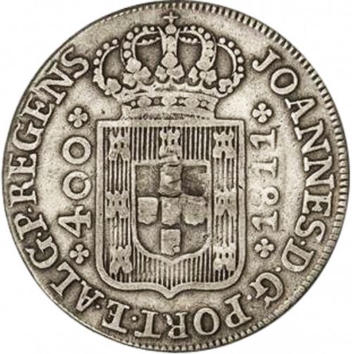 480 Réis ( Cruzado Novo ) Obverse Image minted in PORTUGAL in 1811 (1799-16 - Joâo <small>- Príncipe Regente</small>)  - The Coin Database