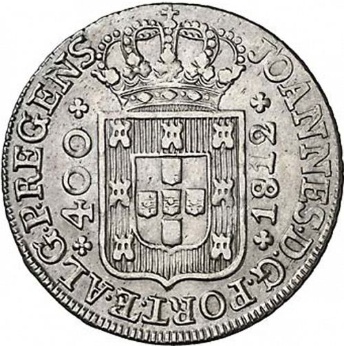 480 Réis ( Cruzado Novo ) Obverse Image minted in PORTUGAL in 1812 (1799-16 - Joâo <small>- Príncipe Regente</small>)  - The Coin Database