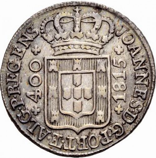 480 Réis ( Cruzado Novo ) Obverse Image minted in PORTUGAL in 1815 (1799-16 - Joâo <small>- Príncipe Regente</small>)  - The Coin Database