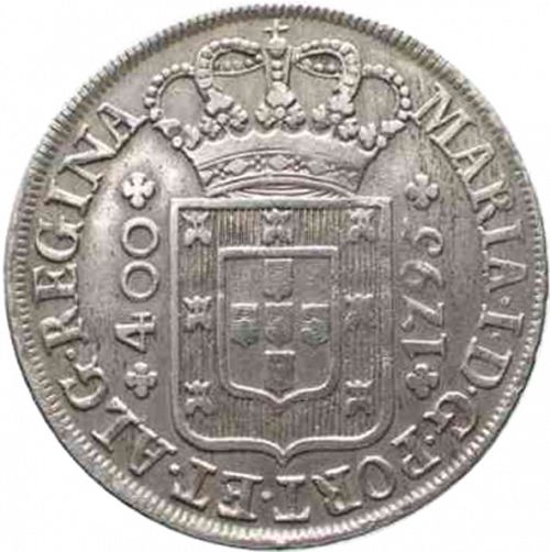480 Réis ( Cruzado Novo ) Obverse Image minted in PORTUGAL in 1795 (1786-99 - Maria I)  - The Coin Database