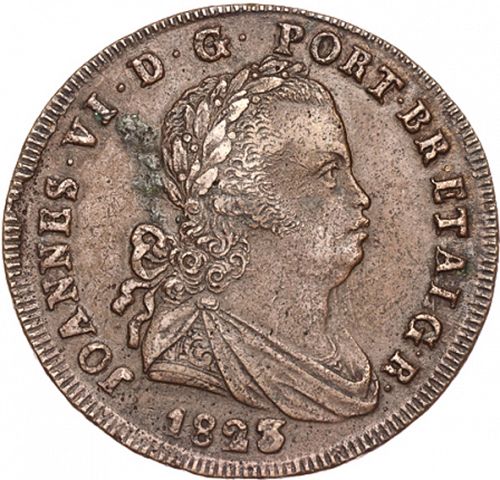 40 Réis ( Pataco ) Obverse Image minted in PORTUGAL in 1823 (1816-26 - Joâo VI)  - The Coin Database