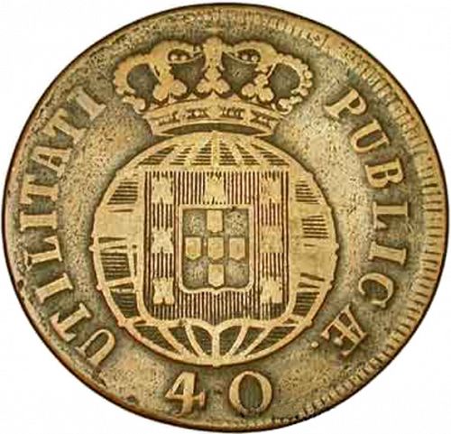 40 Réis ( Pataco ) Reverse Image minted in PORTUGAL in 1821 (1816-26 - Joâo VI)  - The Coin Database