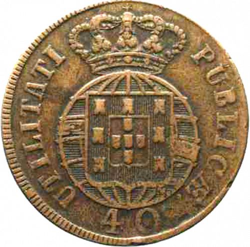40 Réis ( Pataco ) Reverse Image minted in PORTUGAL in 1821 (1816-26 - Joâo VI)  - The Coin Database