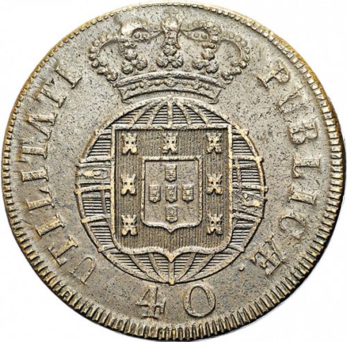 40 Réis ( Pataco ) Reverse Image minted in PORTUGAL in 1822 (1816-26 - Joâo VI)  - The Coin Database