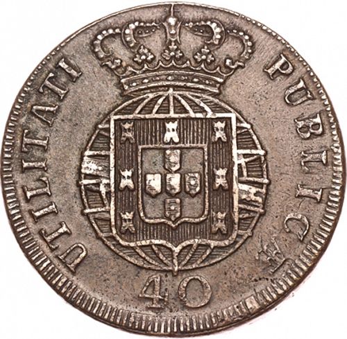 40 Réis ( Pataco ) Reverse Image minted in PORTUGAL in 1823 (1816-26 - Joâo VI)  - The Coin Database