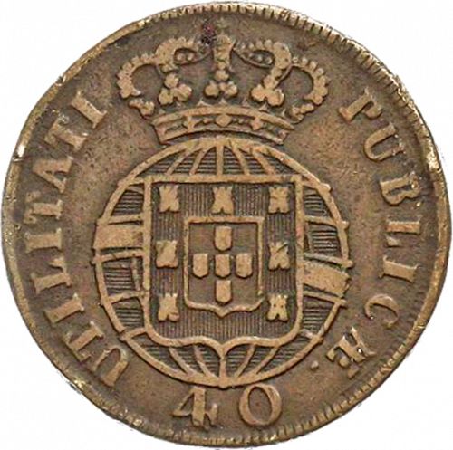 40 Réis ( Pataco ) Reverse Image minted in PORTUGAL in 1825 (1816-26 - Joâo VI)  - The Coin Database