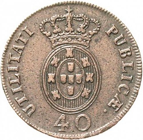 40 Réis ( Pataco ) Reverse Image minted in PORTUGAL in 1812 (1799-16 - Joâo <small>- Príncipe Regente</small>)  - The Coin Database