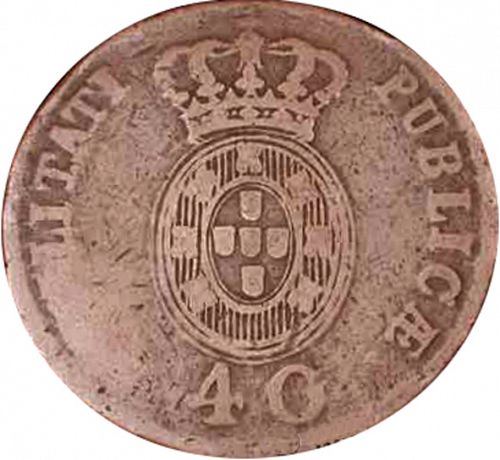 40 Réis ( Pataco ) Reverse Image minted in PORTUGAL in 1813 (1799-16 - Joâo <small>- Príncipe Regente</small>)  - The Coin Database