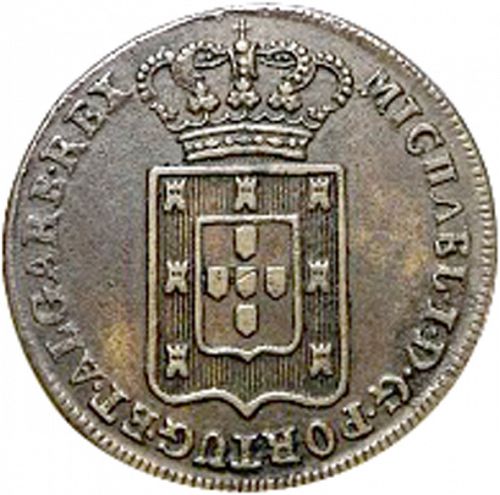 40 Réis Obverse Image minted in PORTUGAL in 1829 (1828-34 - Miguel I)  - The Coin Database