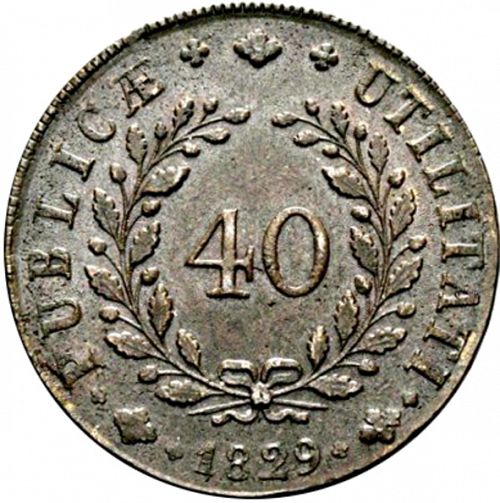 40 Réis Reverse Image minted in PORTUGAL in 1829 (1828-34 - Miguel I)  - The Coin Database