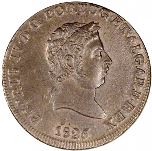 40 Réis Obverse Image minted in PORTUGAL in 1826 (1826-28 - Pedro IV)  - The Coin Database