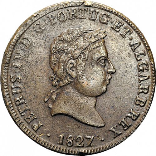 40 Réis Obverse Image minted in PORTUGAL in 1827 (1826-28 - Pedro IV)  - The Coin Database