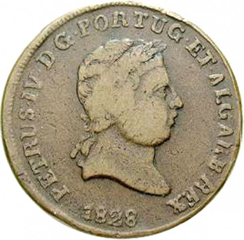 40 Réis Obverse Image minted in PORTUGAL in 1828 (1826-28 - Pedro IV)  - The Coin Database