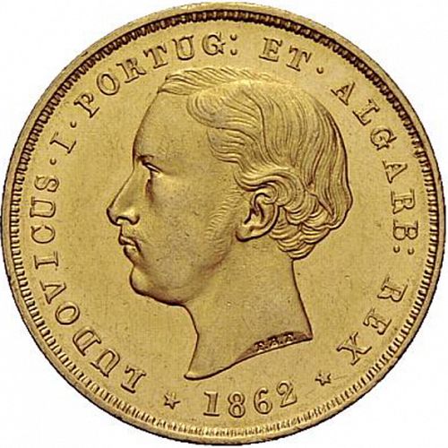 5000 Réis ( Meia Coroa ) Obverse Image minted in PORTUGAL in 1862 (1861-89 - Luis I)  - The Coin Database