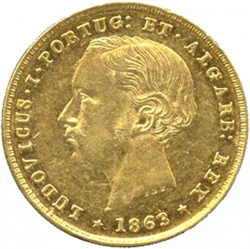 5000 Réis ( Meia Coroa ) Obverse Image minted in PORTUGAL in 1863 (1861-89 - Luis I)  - The Coin Database