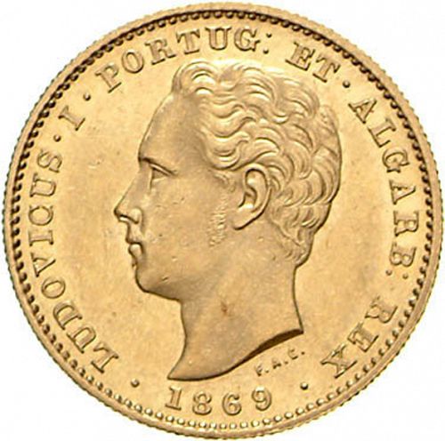 5000 Réis ( Meia Coroa ) Obverse Image minted in PORTUGAL in 1869 (1861-89 - Luis I)  - The Coin Database