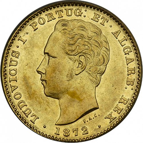 5000 Réis ( Meia Coroa ) Obverse Image minted in PORTUGAL in 1872 (1861-89 - Luis I)  - The Coin Database