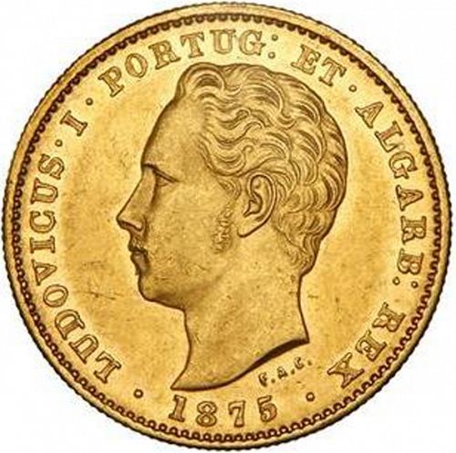 5000 Réis ( Meia Coroa ) Obverse Image minted in PORTUGAL in 1875 (1861-89 - Luis I)  - The Coin Database
