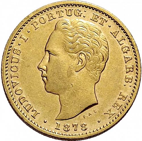 5000 Réis ( Meia Coroa ) Obverse Image minted in PORTUGAL in 1878 (1861-89 - Luis I)  - The Coin Database