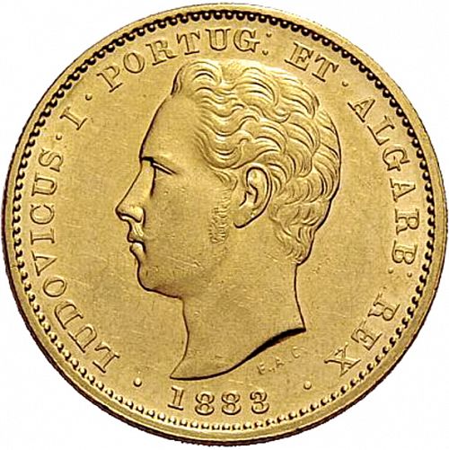 5000 Réis ( Meia Coroa ) Obverse Image minted in PORTUGAL in 1883 (1861-89 - Luis I)  - The Coin Database