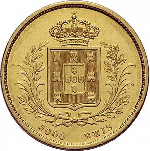 5000 Réis ( Meia Coroa ) Reverse Image minted in PORTUGAL in 1862 (1861-89 - Luis I)  - The Coin Database