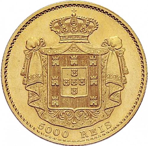 5000 Réis ( Meia Coroa ) Reverse Image minted in PORTUGAL in 1867 (1861-89 - Luis I)  - The Coin Database