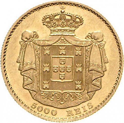 5000 Réis ( Meia Coroa ) Reverse Image minted in PORTUGAL in 1869 (1861-89 - Luis I)  - The Coin Database