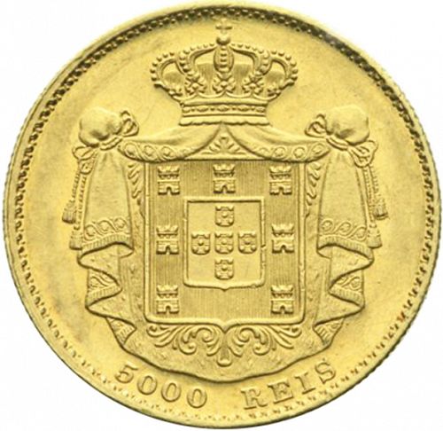5000 Réis ( Meia Coroa ) Reverse Image minted in PORTUGAL in 1871 (1861-89 - Luis I)  - The Coin Database