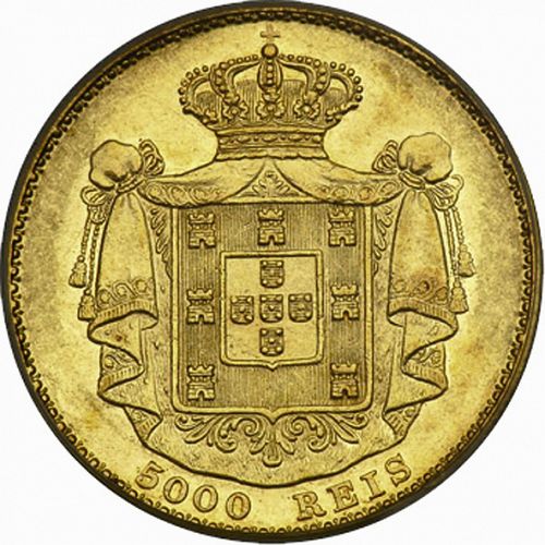 5000 Réis ( Meia Coroa ) Reverse Image minted in PORTUGAL in 1872 (1861-89 - Luis I)  - The Coin Database