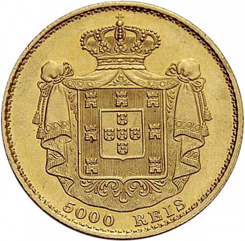 5000 Réis ( Meia Coroa ) Reverse Image minted in PORTUGAL in 1874 (1861-89 - Luis I)  - The Coin Database