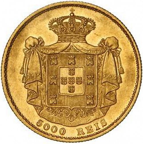 5000 Réis ( Meia Coroa ) Reverse Image minted in PORTUGAL in 1875 (1861-89 - Luis I)  - The Coin Database