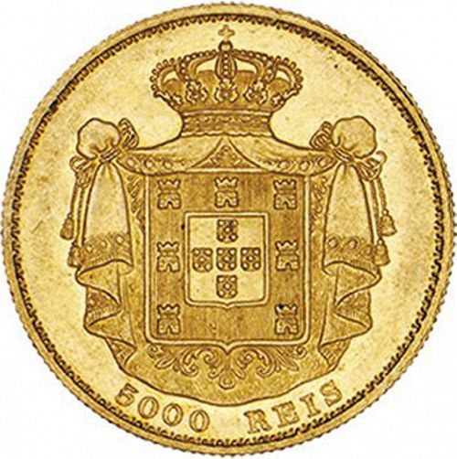 5000 Réis ( Meia Coroa ) Reverse Image minted in PORTUGAL in 1877 (1861-89 - Luis I)  - The Coin Database