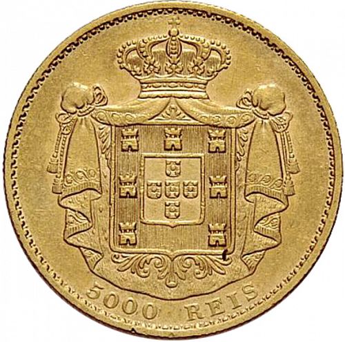5000 Réis ( Meia Coroa ) Reverse Image minted in PORTUGAL in 1878 (1861-89 - Luis I)  - The Coin Database