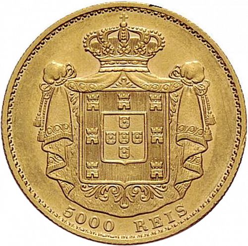 5000 Réis ( Meia Coroa ) Reverse Image minted in PORTUGAL in 1880 (1861-89 - Luis I)  - The Coin Database