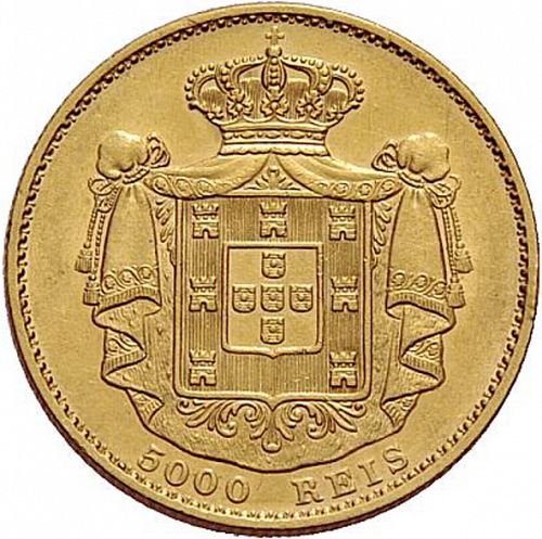 5000 Réis ( Meia Coroa ) Reverse Image minted in PORTUGAL in 1883 (1861-89 - Luis I)  - The Coin Database