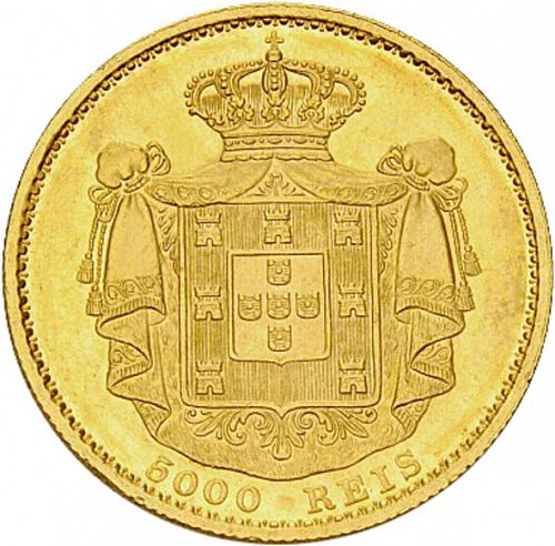 5000 Réis ( Meia Coroa ) Reverse Image minted in PORTUGAL in 1887 (1861-89 - Luis I)  - The Coin Database